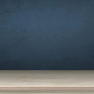 Large table top made of solid light wood, dark blue background - Vector Stock Illustration