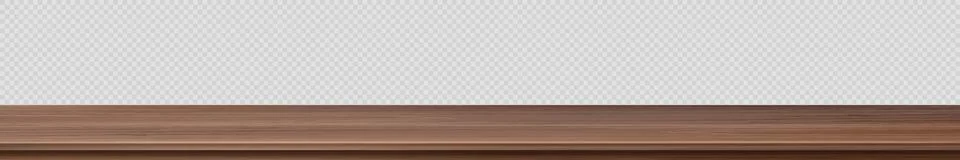 Large table top solid wood texture, transparent background - Vector Stock Illustration