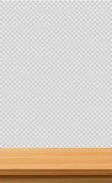 Large table top solid wood texture, transparent background - Vector Illustrazione stock