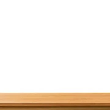 Large table top, solid wood texture, white background - Vector Stock Illustration