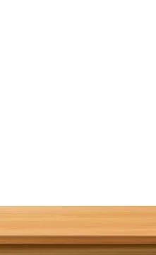 Large table top, solid wood texture, white background - Vector Stock Illustration