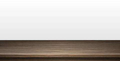 Large table top, solid wood texture, white background - Vector Stock Illustration