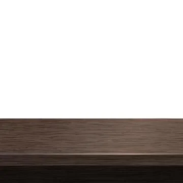 Large table top, solid wood texture, white background - Vector Illustrazione stock