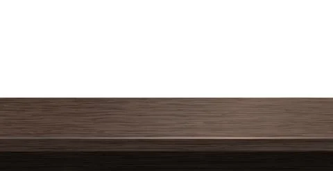 Large table top, solid wood texture, white background - Vector Illustrazione stock