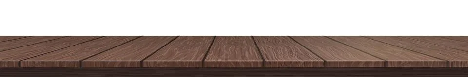Large table top, solid wood texture, white background - Vector Stockillustratie