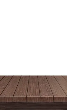 Large table top, solid wood texture, white background - Vector Illustrazione stock