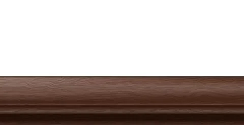 Large table top, solid wood texture, white background - Vector Stock Illustration