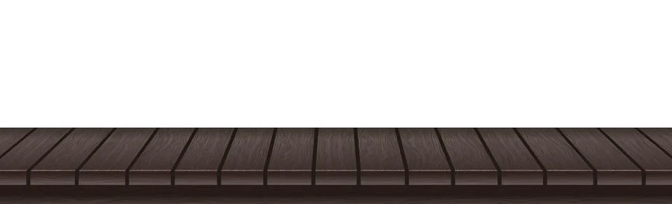 Large table top, solid wood texture, white background - Vector Illustrazione stock