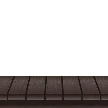 Large table top, solid wood texture, white background - Vector Illustrazione stock