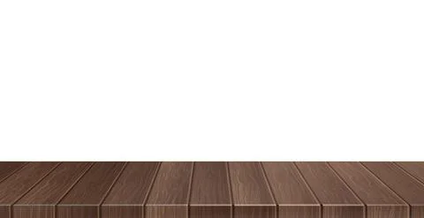 Large table top, solid wood texture, white background - Vector Illustrazione stock
