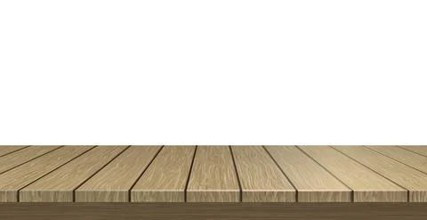 Large table top, wooden texture from boards, white background - Vector Illustrazione stock