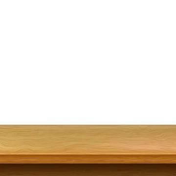 Large table top, wooden texture from boards, white background - Vector Stock Illustration