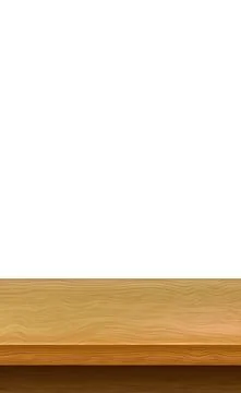 Large table top, wooden texture from boards, white background - Vector Stock Illustration