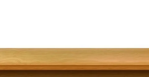 Large table top, wooden texture from boards, white background - Vector Illustrazione stock