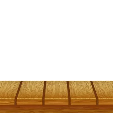 Large table top, wooden texture from boards, white background - Vector Stock Illustration