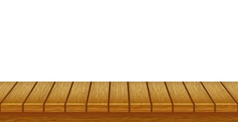 Large table top, wooden texture from boards, white background - Vector Illustrazione stock