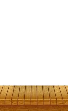 Large table top, wooden texture from boards, white background - Vector 스톡 일러스트