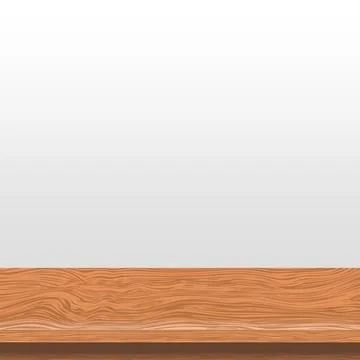 Large table top, wooden texture from boards, white background - Vector Illustrazione stock