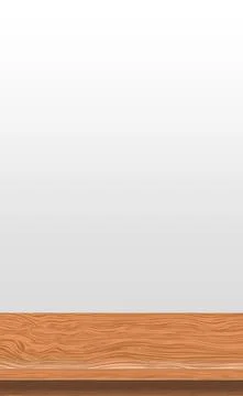 Large table top, wooden texture from boards, white background - Vector Illustrazione stock