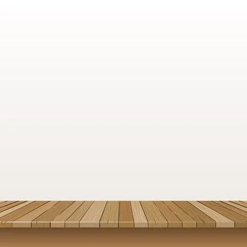 Large table top, wooden texture from boards, white background - Vector Illustrazione stock