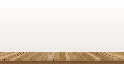 Large table top, wooden texture from boards, white background - Vector 스톡 일러스트