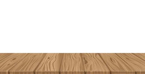 Large table top, wooden texture from boards, white background - Vector Illustrazione stock