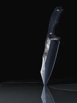 Large tactical chef's kitchen knife Stock Photos