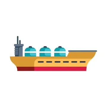 Large tanker ship transporting cargo across ocean Stock Illustration
