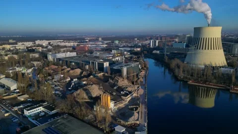 Large telecommunication data center cloud computing. Best aerial view drone Stock Footage 324752915