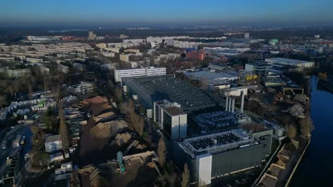 Large telecommunication data center cloud computing. Smooth aerial view drone Stock Footage 324752939