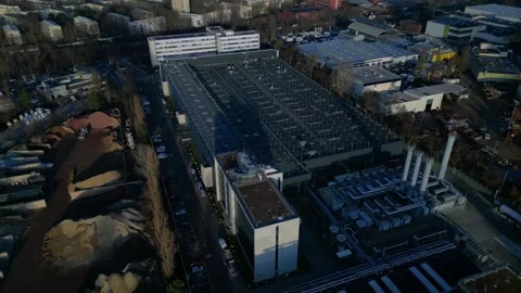 Large telecommunication data center cloud computing. Lovely aerial view drone Stock Footage 324752964