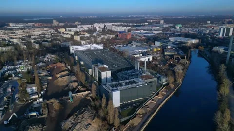 Large telecommunication data center cloud computing. Great aerial view drone Stock Footage 324752976