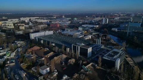 Large telecommunication data center cloud computing. Fantastic aerial view drone Video stock 324949818