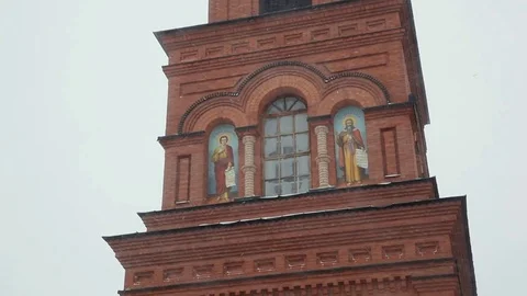 The large temple complex, winter, Blizzard Stock Footage 75283740