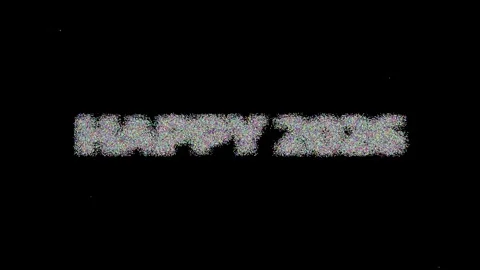 Large Text HAPPY 2026 Created with Many Small Dots Grouping to Form Words on Stock Footage 308737845