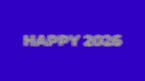 Large Text HAPPY 2026 Created with Many Small Dots Grouping to Form Words on Stock Footage 308738243