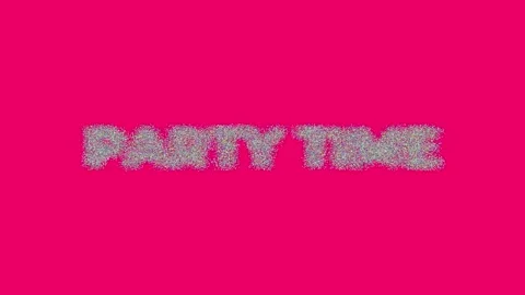 Large Text PARTY TIME Created with Many Small Dots Grouping to Form Words on Stock Footage 308738398