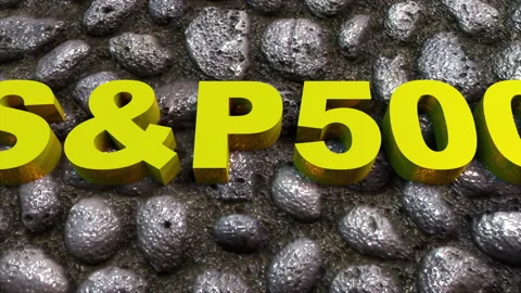 Large text SP 500 on stone background, computer generated. 3D rendering of 스톡 동영상 142127308