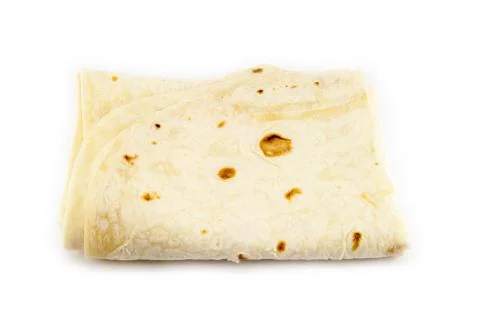 Large thin pita bread, isolated Stock Photos