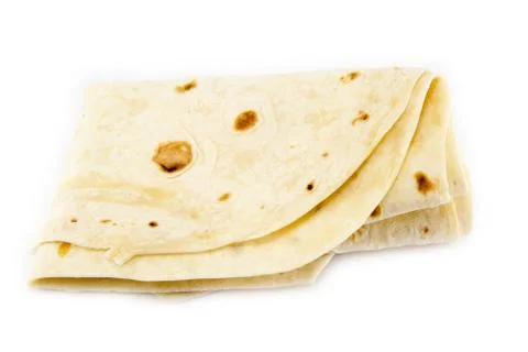 Large thin pita bread, isolated Stock Photos