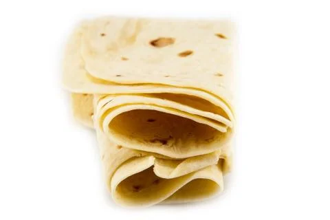 Large thin pita bread, isolated Stock Photos