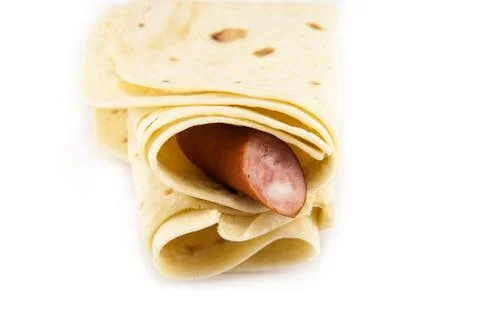 Large thin pita bread, isolated Stock Photos