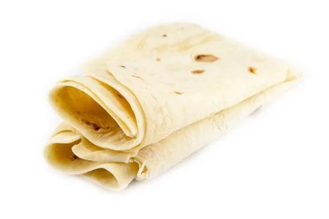 Large thin pita bread, isolated Stock Photos