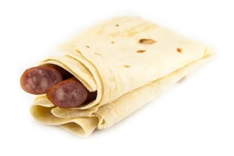 Large thin pita bread, isolated Stock Photos