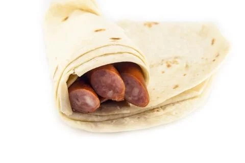 Large thin pita bread, isolated Stock Photos
