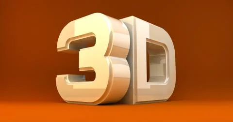 Large three-dimensional 3d white lettering on an orange background. 스톡 일러스트