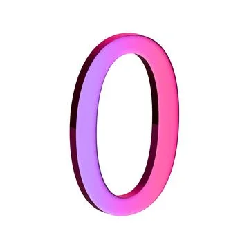 A large, three-dimensional number zero in bright pink with a shadow effect Stock Illustration