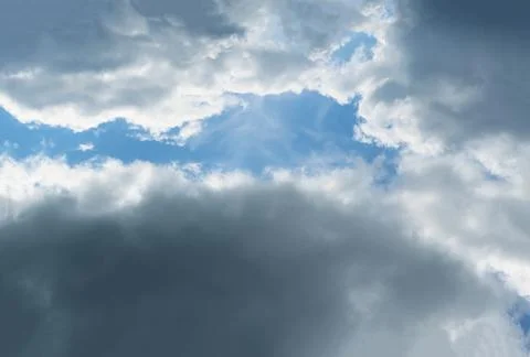 Large thundercloud in sunny weather. Stock Photos