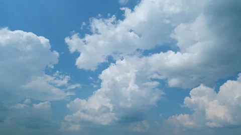 Large thunderstorm fluffy cloud is moving. Huge cumulus cloud in daylight Stock Footage 209605752