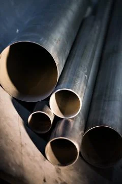 Large Titanium Pipes Stock Photos